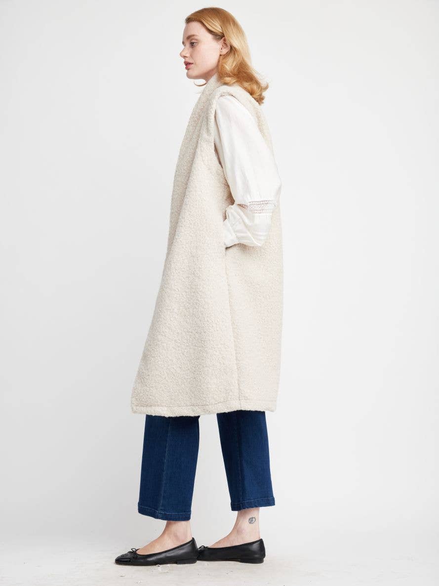 Eggnog Julian 3/4 Vest Coat for wholesale on Faire1