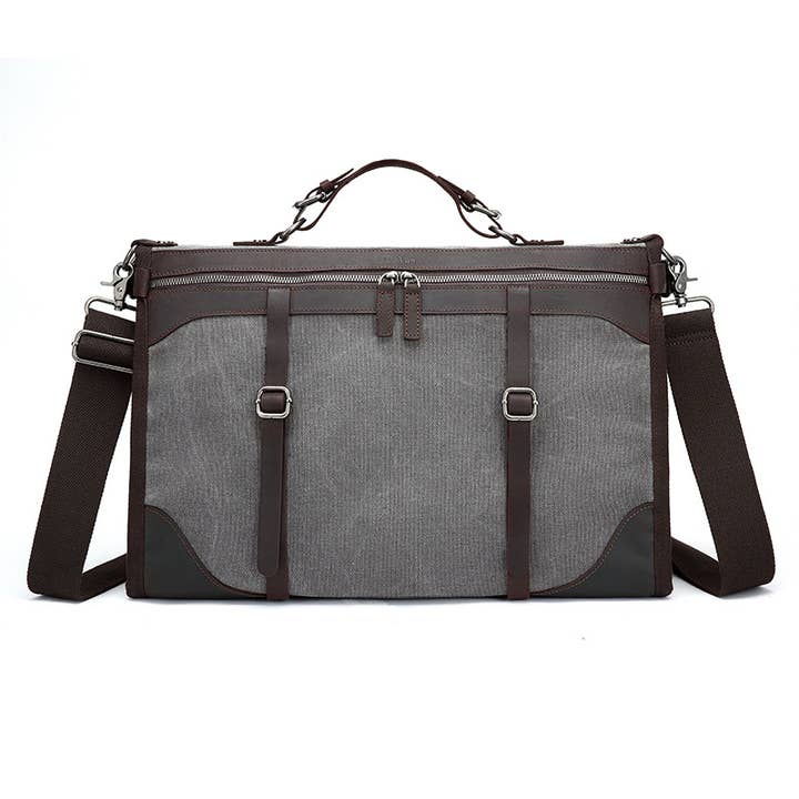 Canvas Messenger Bag MB 606 Charcoal voor wholesale door Davan