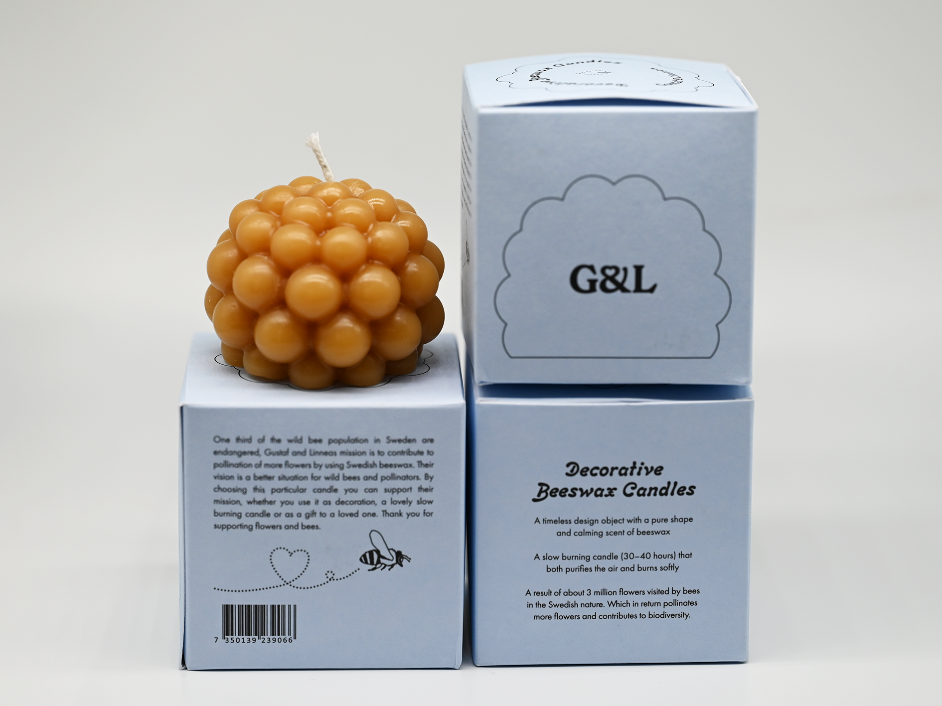 Gustaf och Linnea - Wholesale Novelty Candle - Beeswax Candle Salmbär4