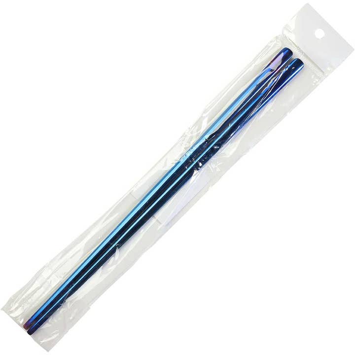 Wholesale Chopsticks - Wholesale Chopsticks - Flat Korean Stainless Steel Chopsticks Iridescent Blue