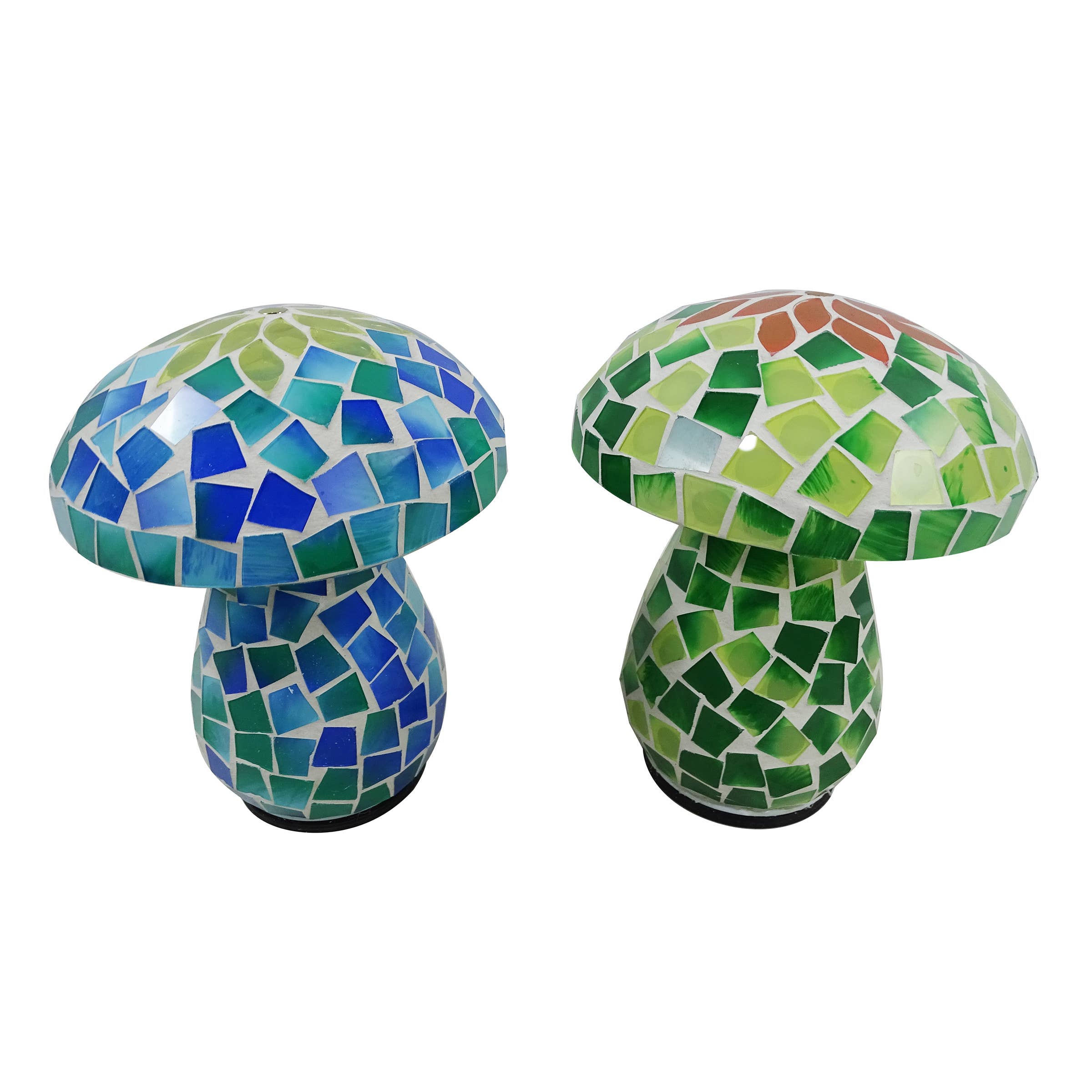 mushroom　0324 Wholesale Mosaic Glass Mushroom w/Cool White LED Lights- TP