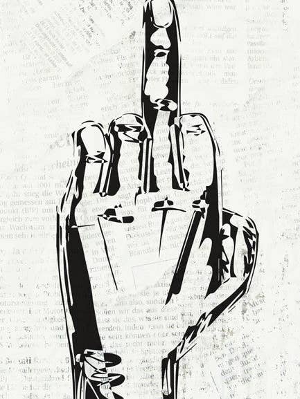 Give 'Em The Bird Middle Finger Poster for wholesale by Keep Calm Collection