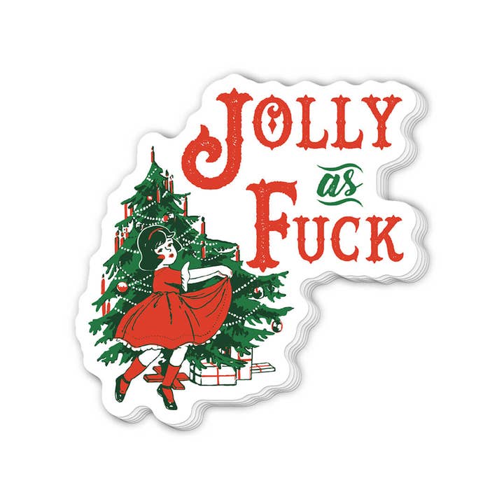 Twisted Wares - Wholesale Sticker - Jolly As Fuck Vinyl Christmas Sticker 10 Pack