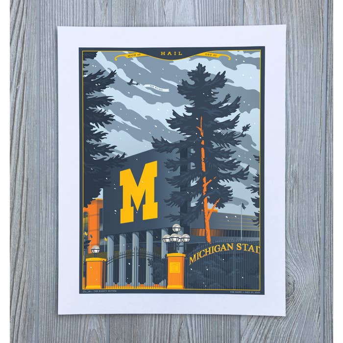 The Mighty Mitten - Wholesale Art Print - Michigan Stadium "The Game" - Michigan Travel Art Print1