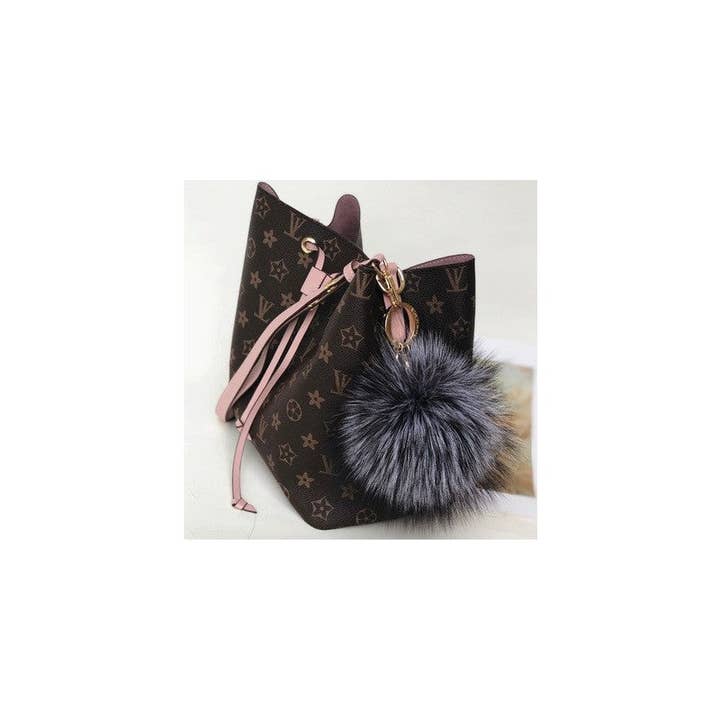 FurDecoration - Wholesale Keychain – Women's - 15CM Fluffy Raccoon Fur Pom Pom Bag Charm Keychain7