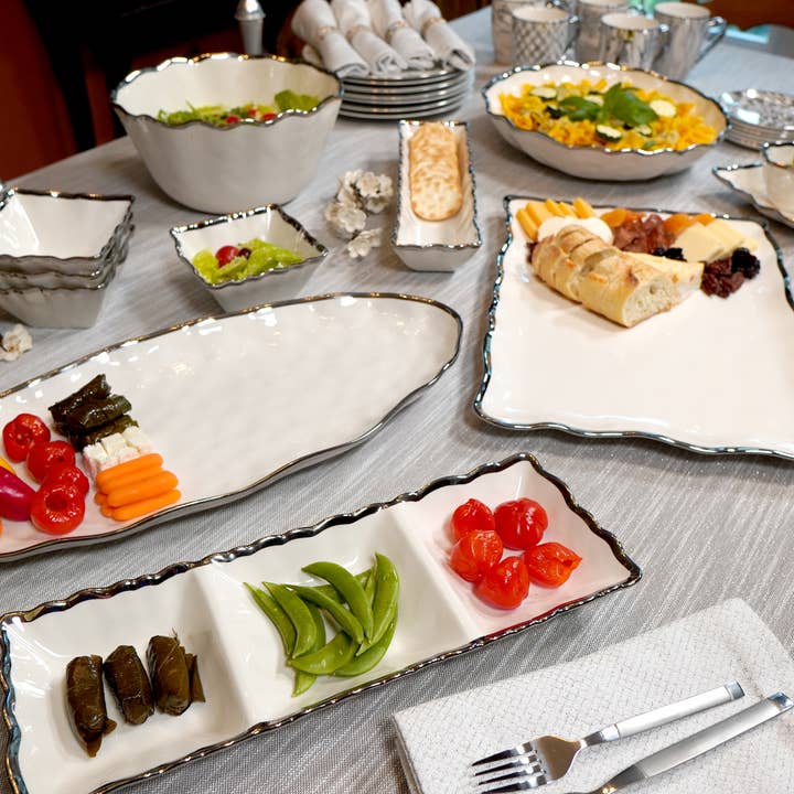 Certified International - Wholesale Serving tray - Regency Silver 3- Section Tray 15in x 5.5in1