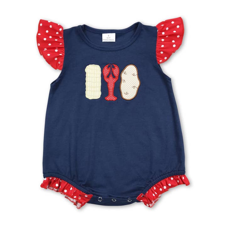 Yawoo Garments - Wholesale Clothing Set - Baby - Navy corn crawfish embroidery baby kids clothes3