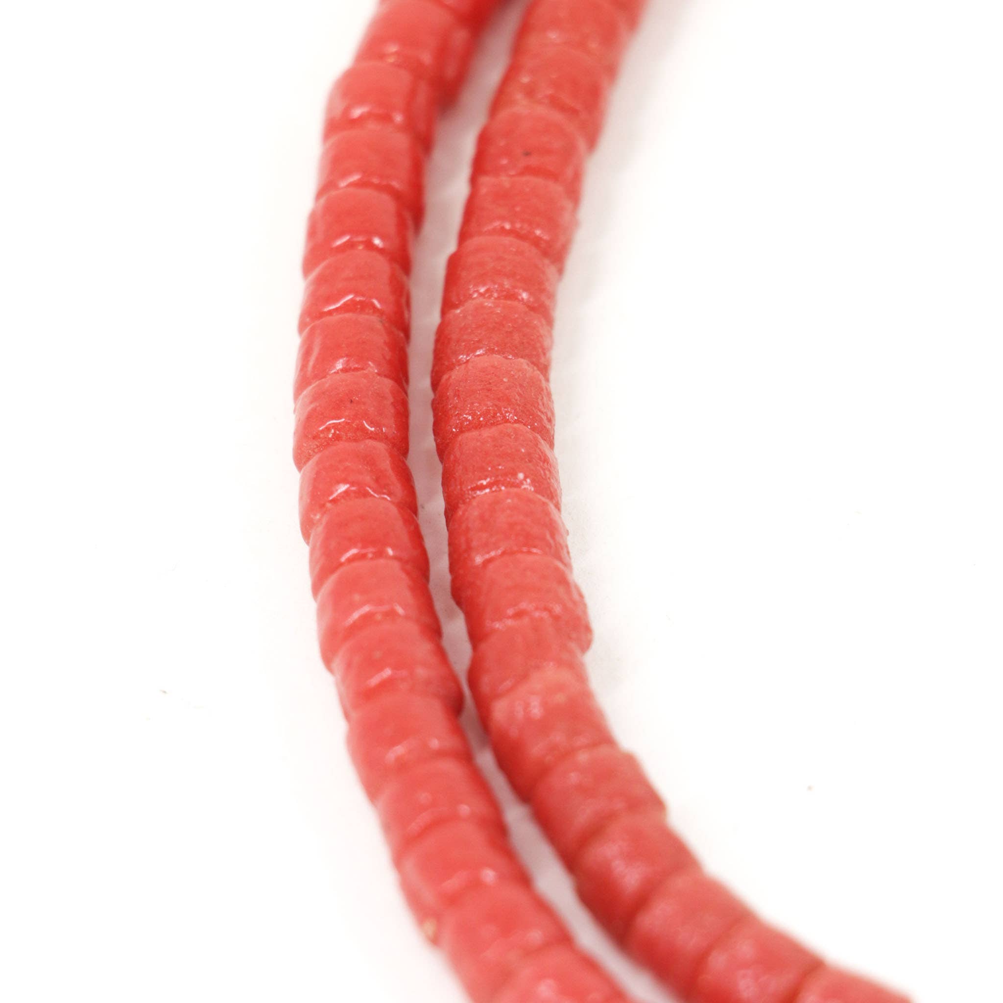 Africa Direct - Wholesale Beads - Flat-Ended "Recycled" Powder Glass Red Trade Beads4