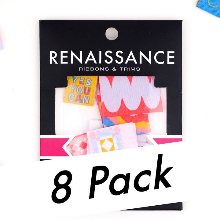 Playful - Woven Label Pack - 8 PACK for wholesale by Renaissance Ribbons