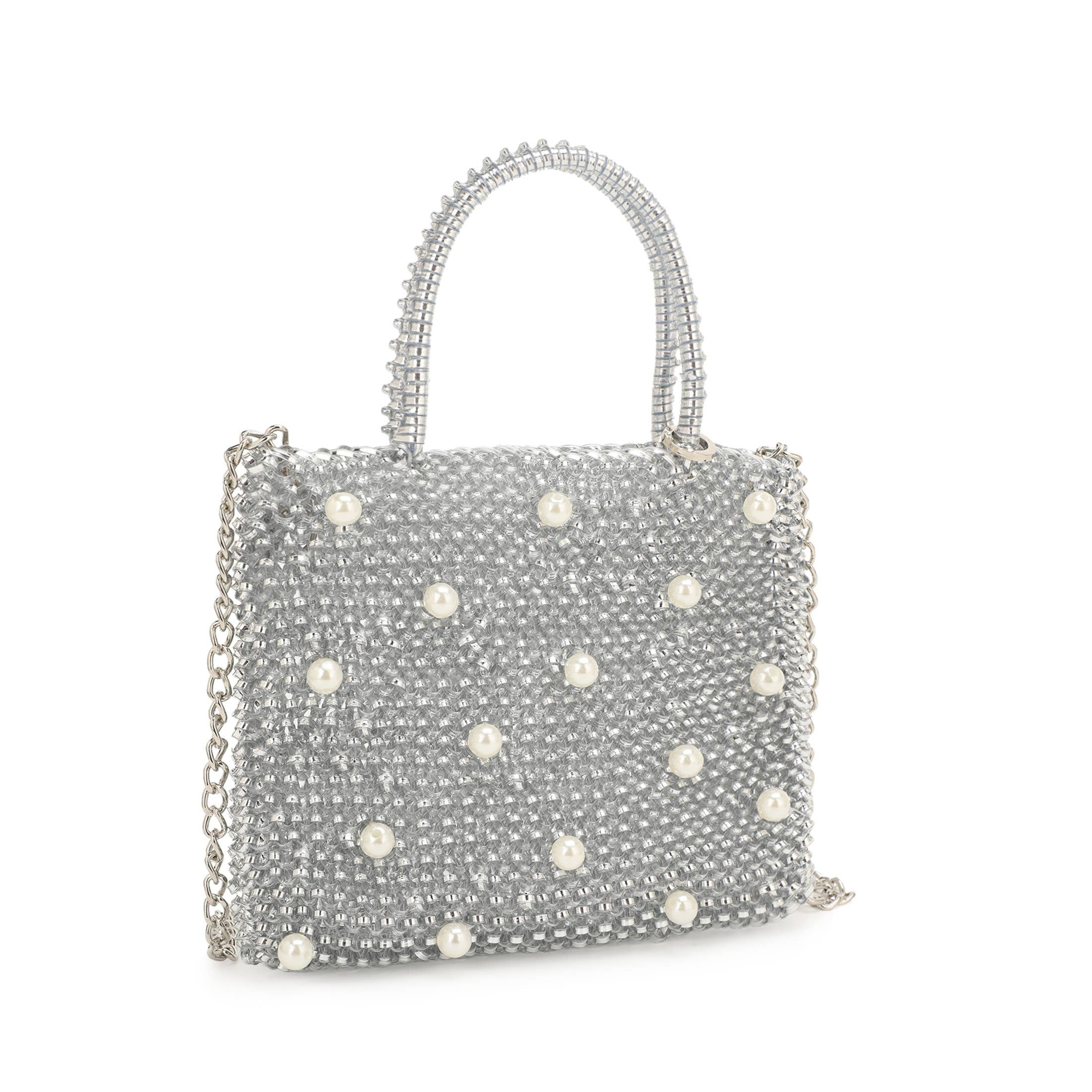 KAYLA+AVA - Wholesale Top Handle Bag - Women's - TRISHA PEARL EMBELLISHED HAND KNIT MINI BAG1