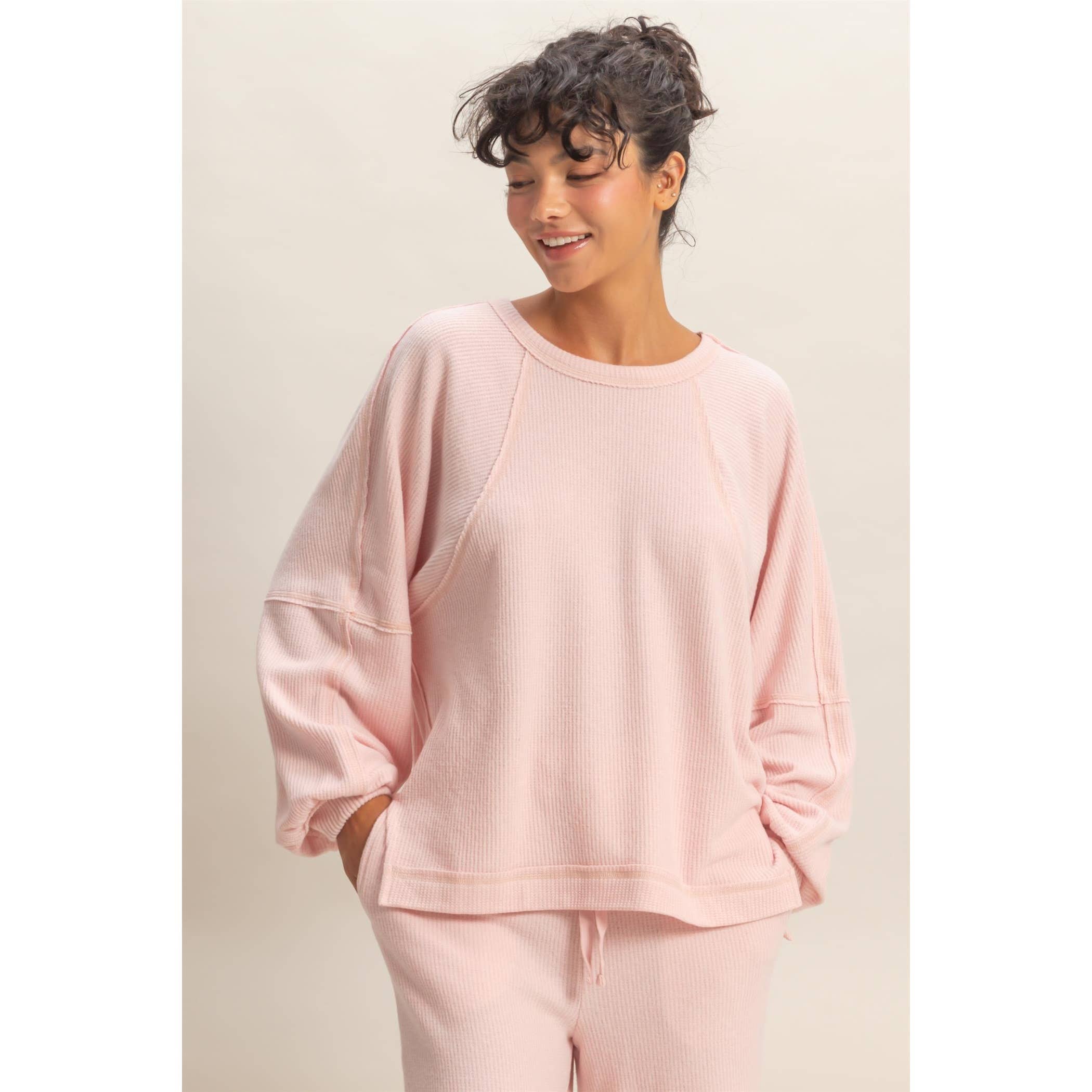 HYFVE - Vente Haut en maille – femme - Haut décontracté à manches longues en maille gaufrée brossée21