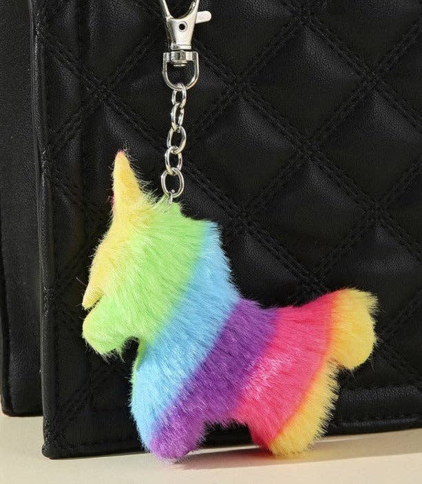 Kleur/A Eenhoorn pluche sleutelhanger met regenboogstreep voor groothandel op Faire0
