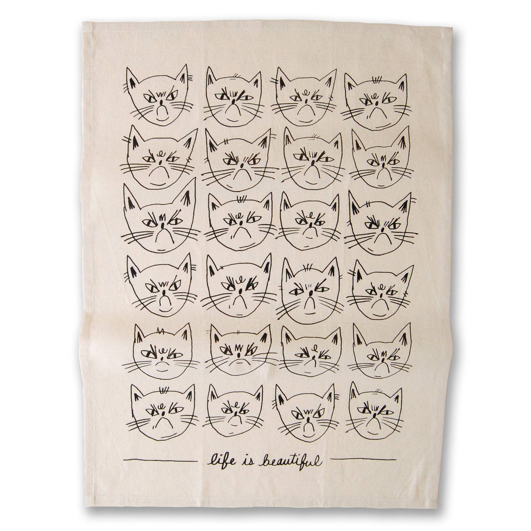 Badger & Burke – wholesale Tea towel – Snitty Kitty "Life is Beautiful" Tea Towel 1