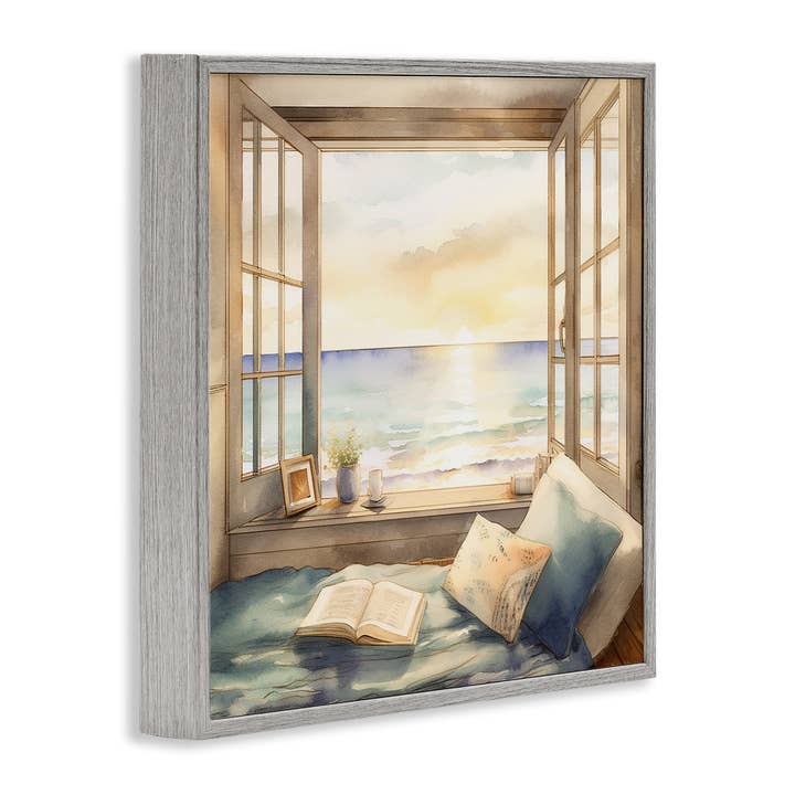 Stupell Industries - Wholesale Wall Sign - Beach Window View - Framed Wall Art14