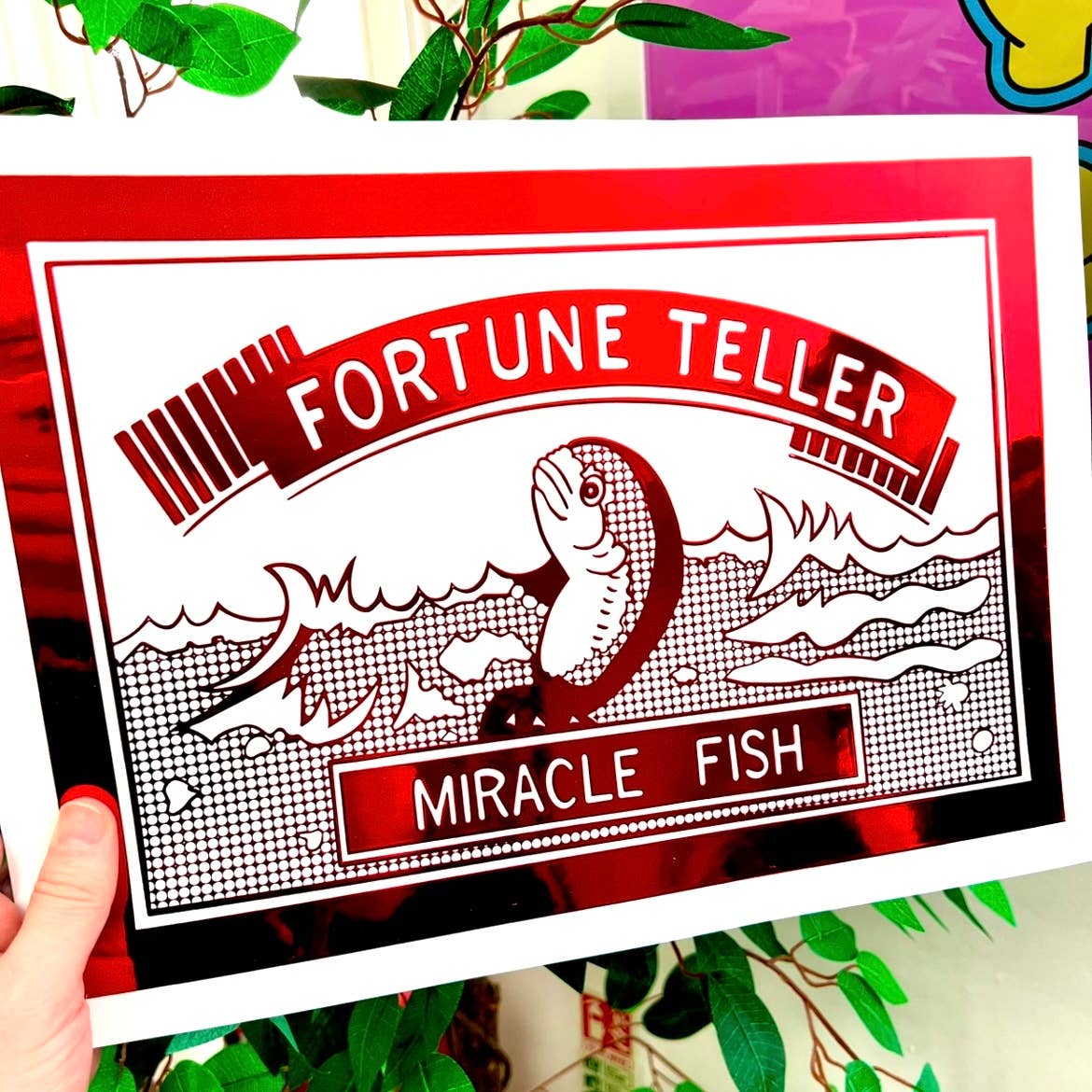 Bite Your Granny – wholesale Art print – Lucky Fortune Teller Miracle Fish Red Foil A3 Print1
