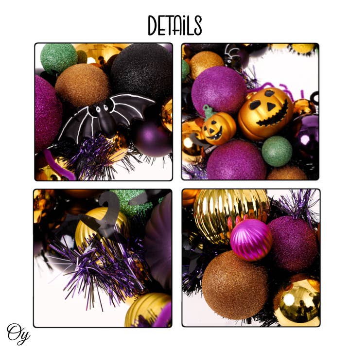 OrnamentallyYou - Wholesale Wreath - Spooktacular Halloween Ornament Bauble Wreath