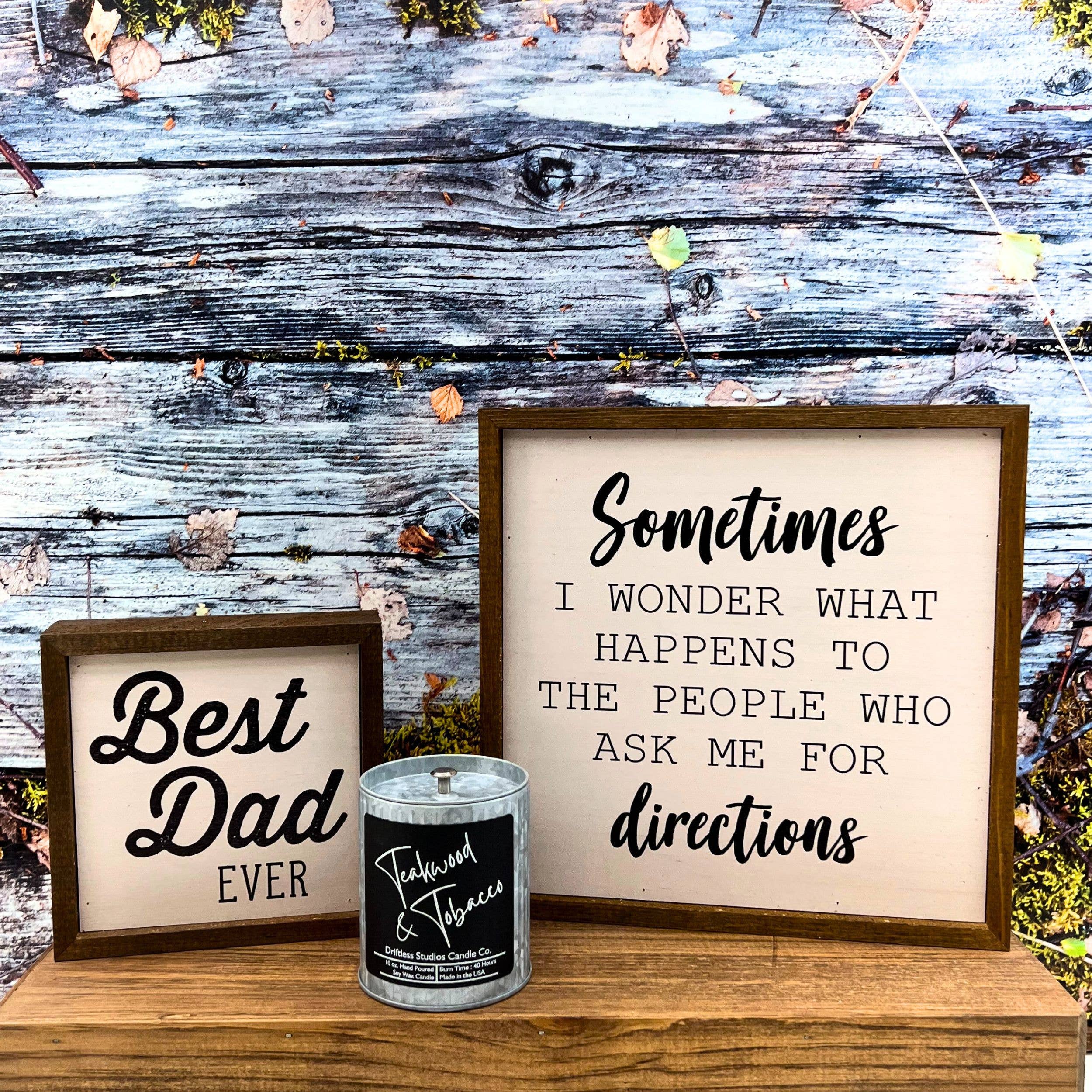 Driftless Studios - Wholesale Jar/Filled Candle - Teakwood & Tobacco Farmhouse Soy Candles - Fathers Day1