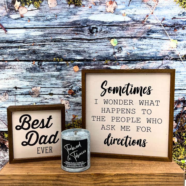 Driftless Studios - Wholesale Jar/Filled Candle - Teakwood & Tobacco Farmhouse Soy Candles - Fathers Day1