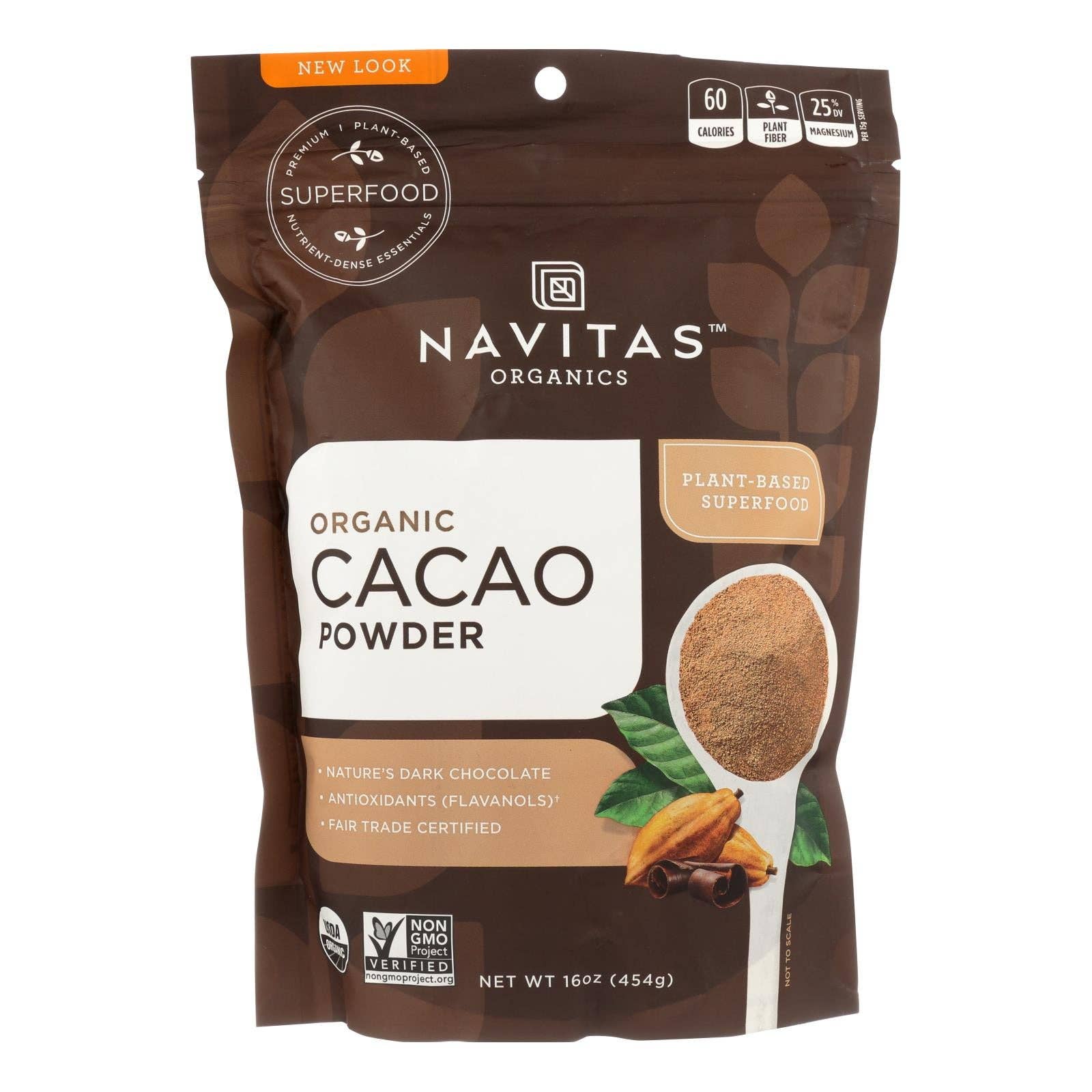 Ware Spark - Wholesale Protein/Superfood Powder - Navitas Naturals Cacao Powder - Organic - Raw - 16 Oz - Case Of 60