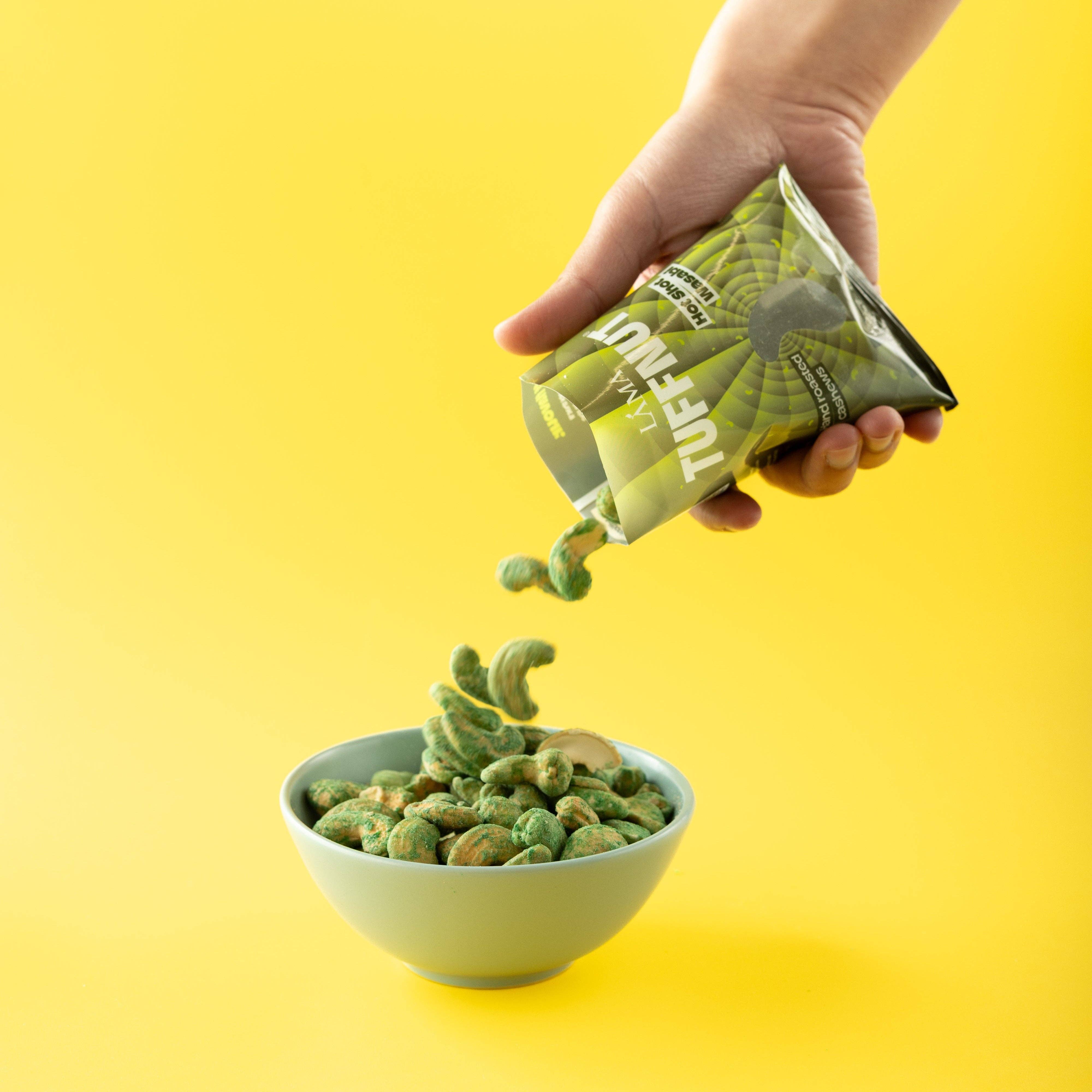 Lama Trading Company LTD – wholesale Nuts – TuffNut Hot Shot Wasabi Hand Roasted Cashews10