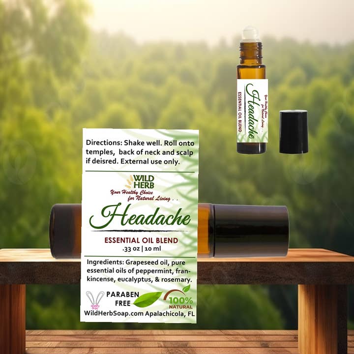 Oli essenziali naturali per alleviare il mal di testa per la vendita all'ingrosso da parte di Wild Herb Soap Co