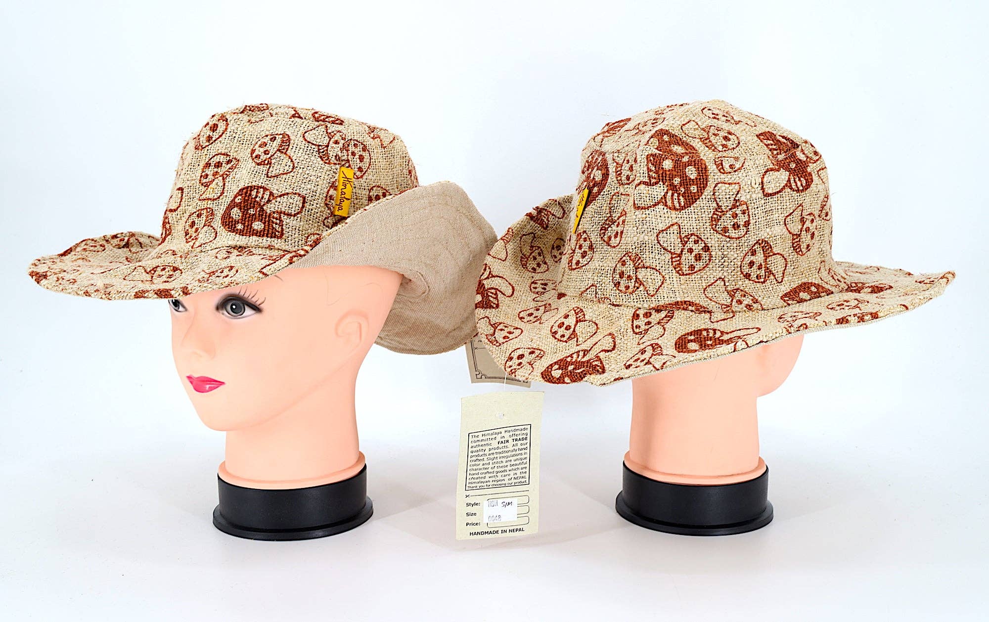 Himalaya Handmade - Wholesale Bucket Hat - Women's - 100% Hemp Hippie Handmade Mushroom Print Bohemian Hat2