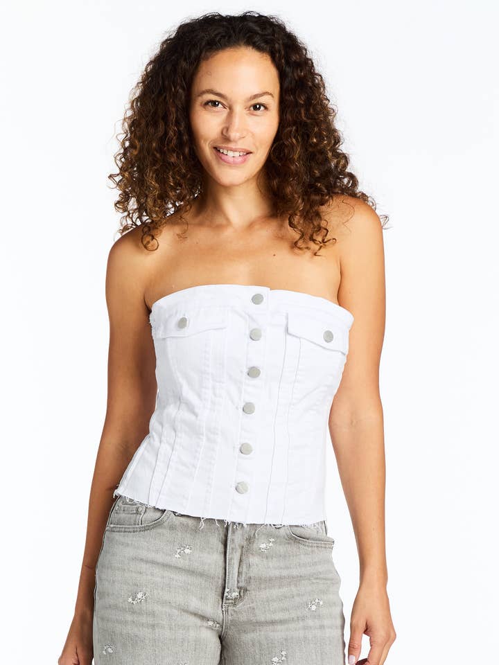 MUJER-CORSET DE DENIM/99984-KBYB para venta al por mayor de Tractr Jeans