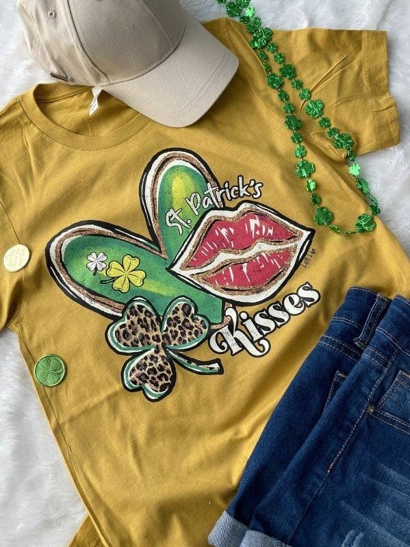 L&B Life - Wholesale Screen Printed T-Shirt - Women's - BC St Patricks Kisses Cute, Vibes, Fun  Graphic Tshirt1