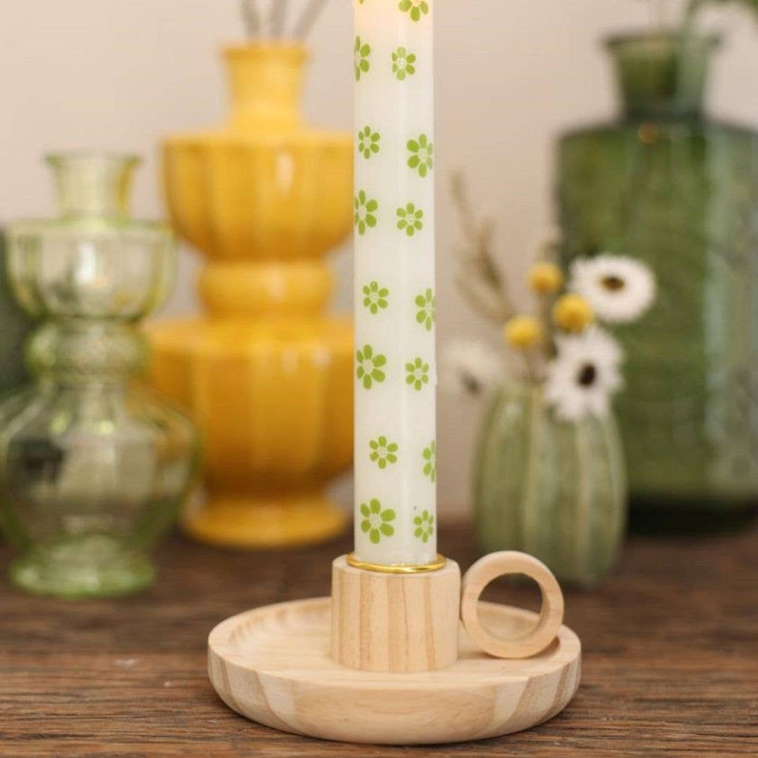 Wildflowers by Floriette - Wholesale Candle Holder - Candle holder Ø10 h.3.5 cm classic wood1