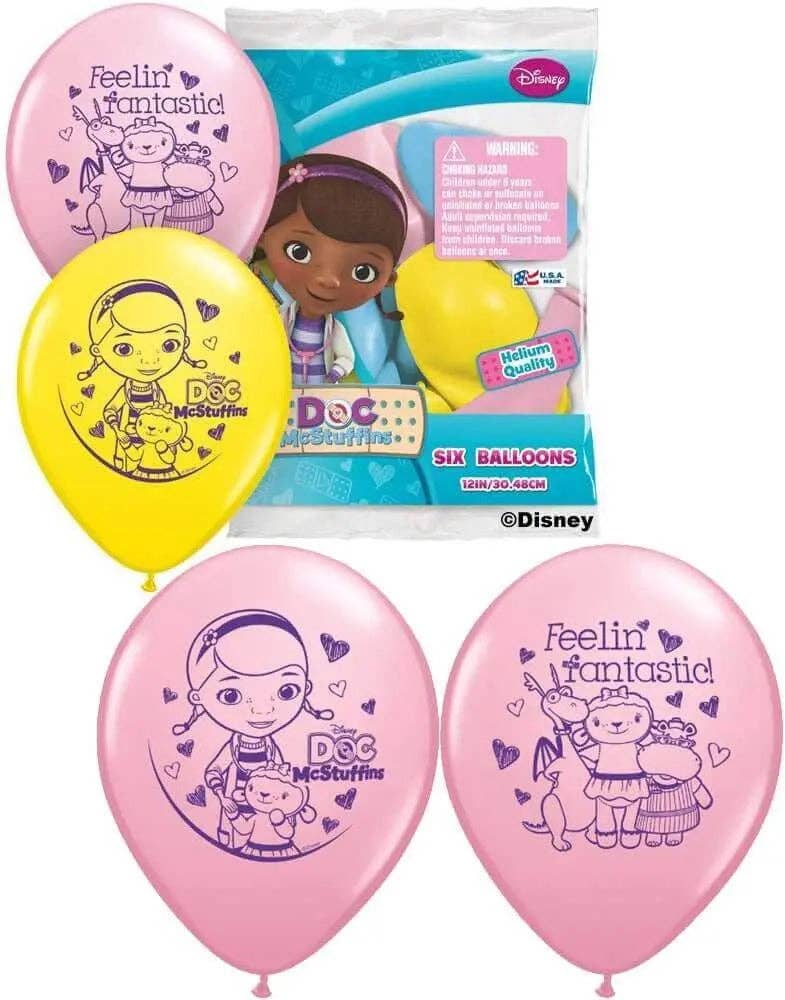 Party Expo, LLC - Wholesale Balloon - Qualatex - 12" Doc Mcstuffins Latex Balloons (6ct)