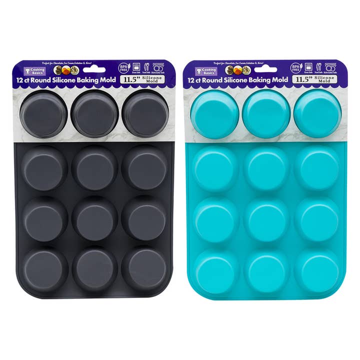 Moule à pâtisserie rond en silicone 12 pièces 12" - Couleurs assorties pour la vente par Deluxe Import Trading