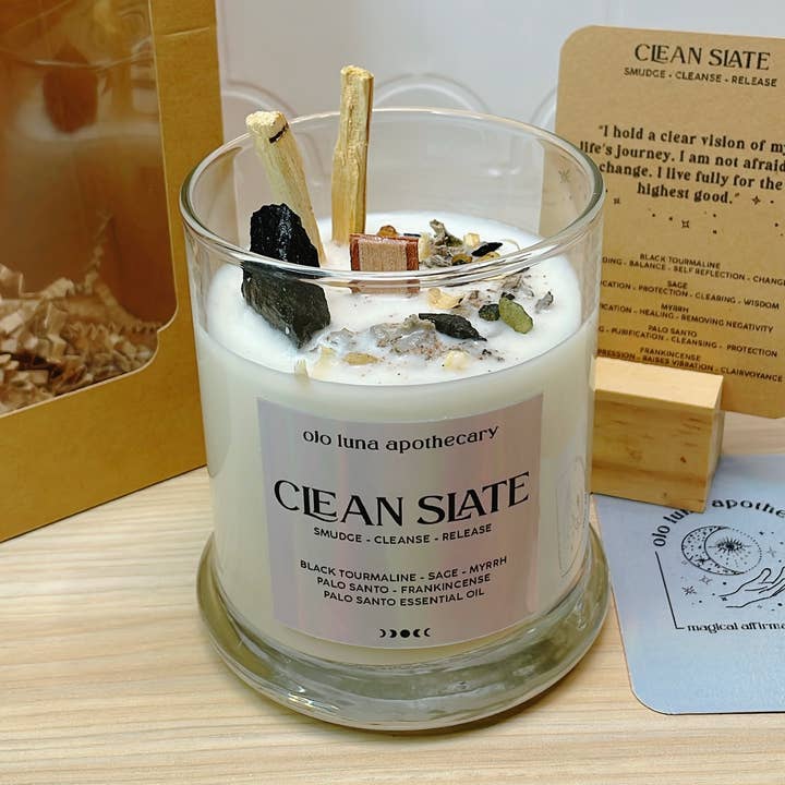 Ojo Luna Apothecary - Wholesale Jar/Filled Candle - Clean Slate Intention Candle2