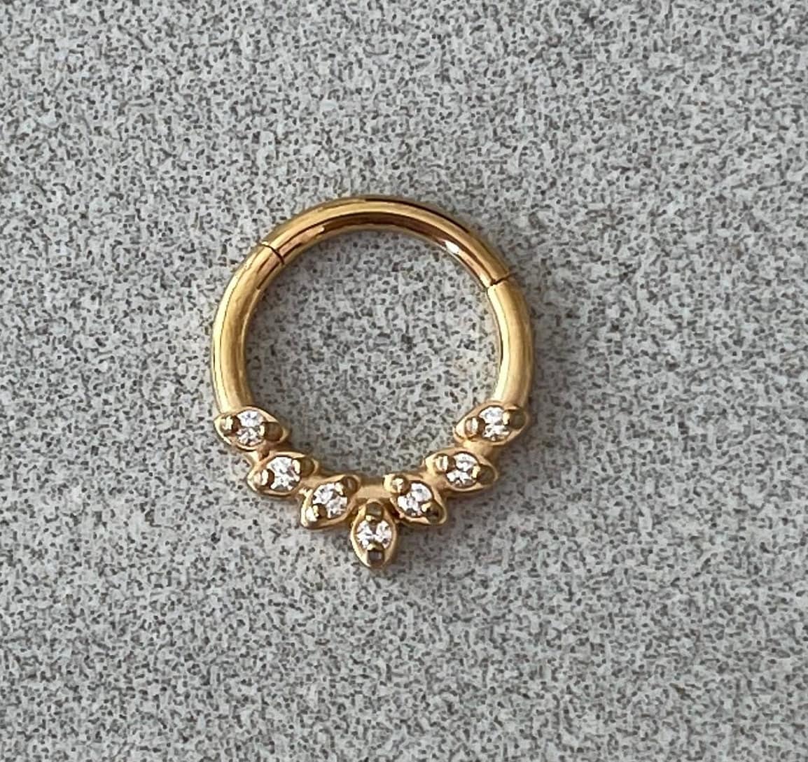 Elara Body Jewelry - Wholesale Nose Ring - Dainty Gold Septum Piercing (16G | 8mm | Surgical Steel | Rose Gold, Gold, Black or Silver)6