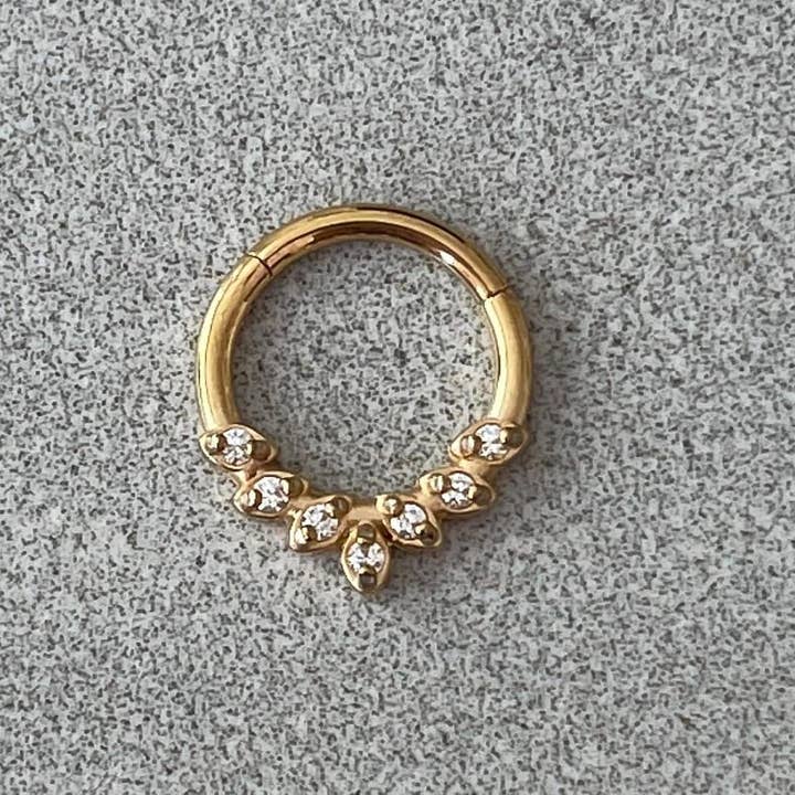 Elara Body Jewelry - Wholesale Nose Ring - Dainty Gold Septum Piercing (16G | 8mm | Surgical Steel | Rose Gold, Gold, Black or Silver)6