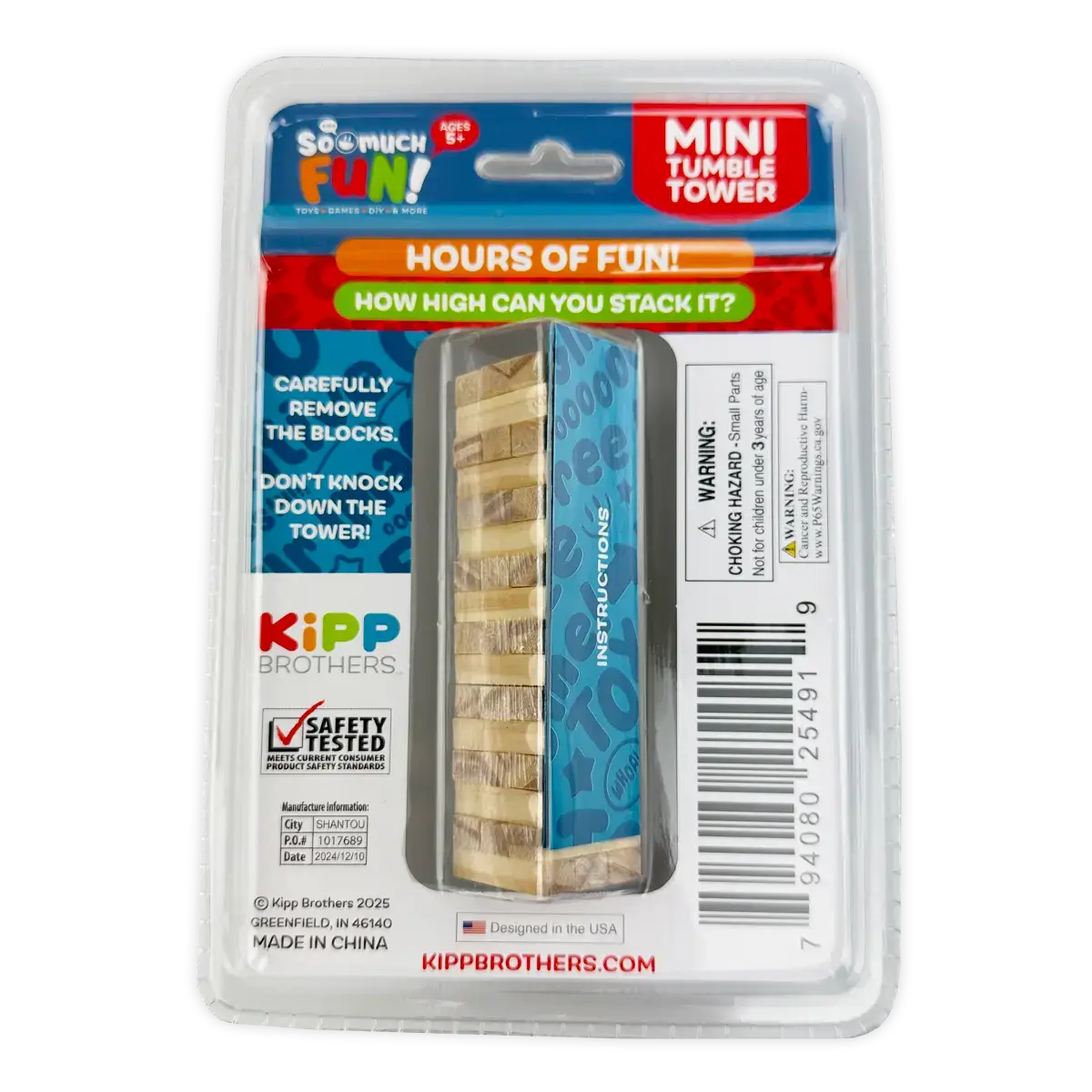 Novelty Brands - Wholesale Stacking Game - So Much Fun! Classic Mini Tumble Tower Wood Game - 6/Display3