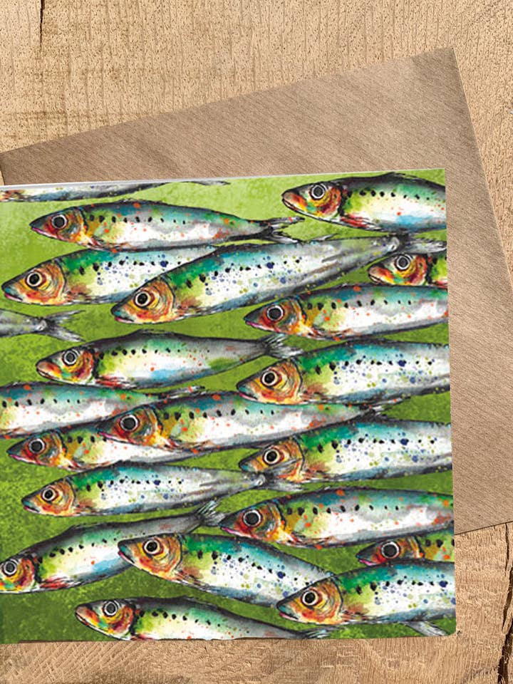 Sardines Greeting Card for wholesale by Dollyhotdogs