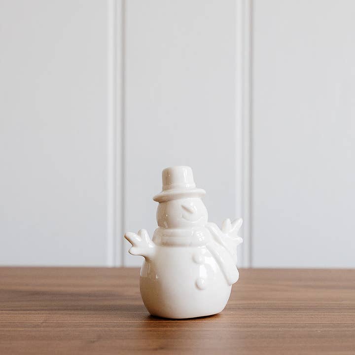 Small Ceramic White Snowman for wholesale by We Love Seasons Ltd