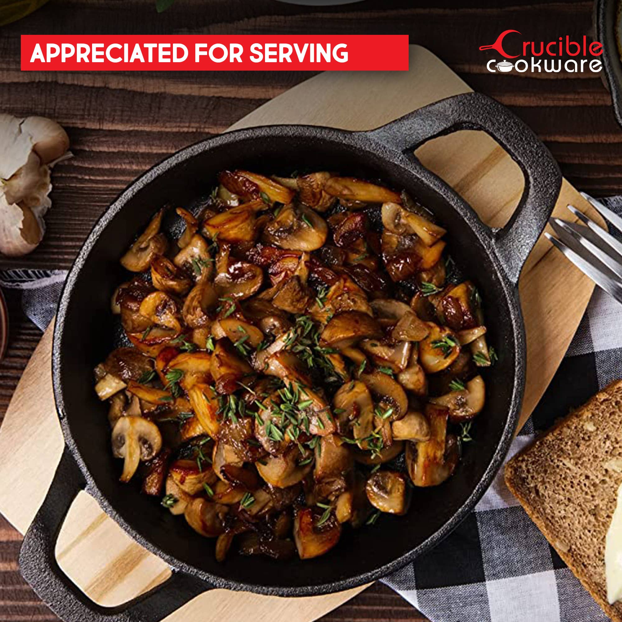 Crucible Cookware – Engroshandel Støbejernspande – Støbejern stegepander Stegepander Sæt med 45