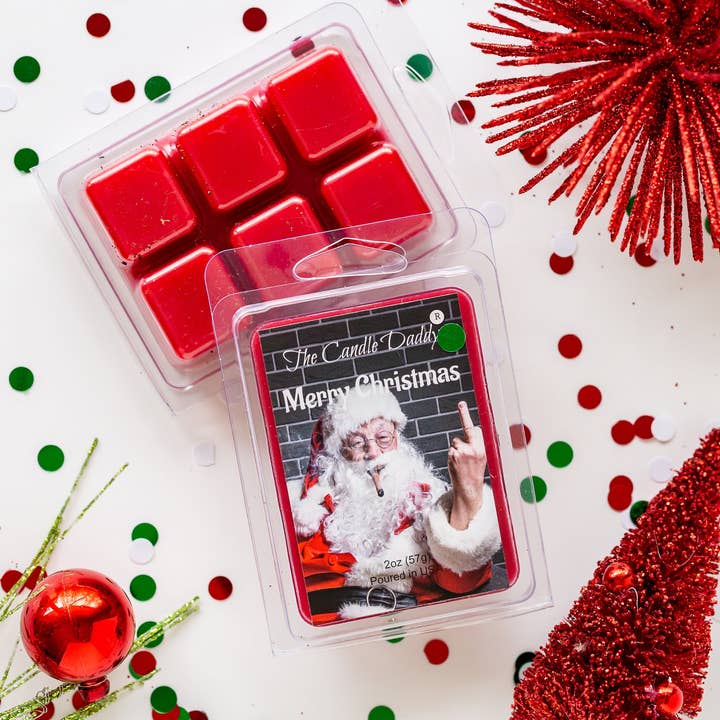 The Candle Daddy - Wholesale Wax Melt - Merry Christmas- Santa Bird Middle Finger - Funny2