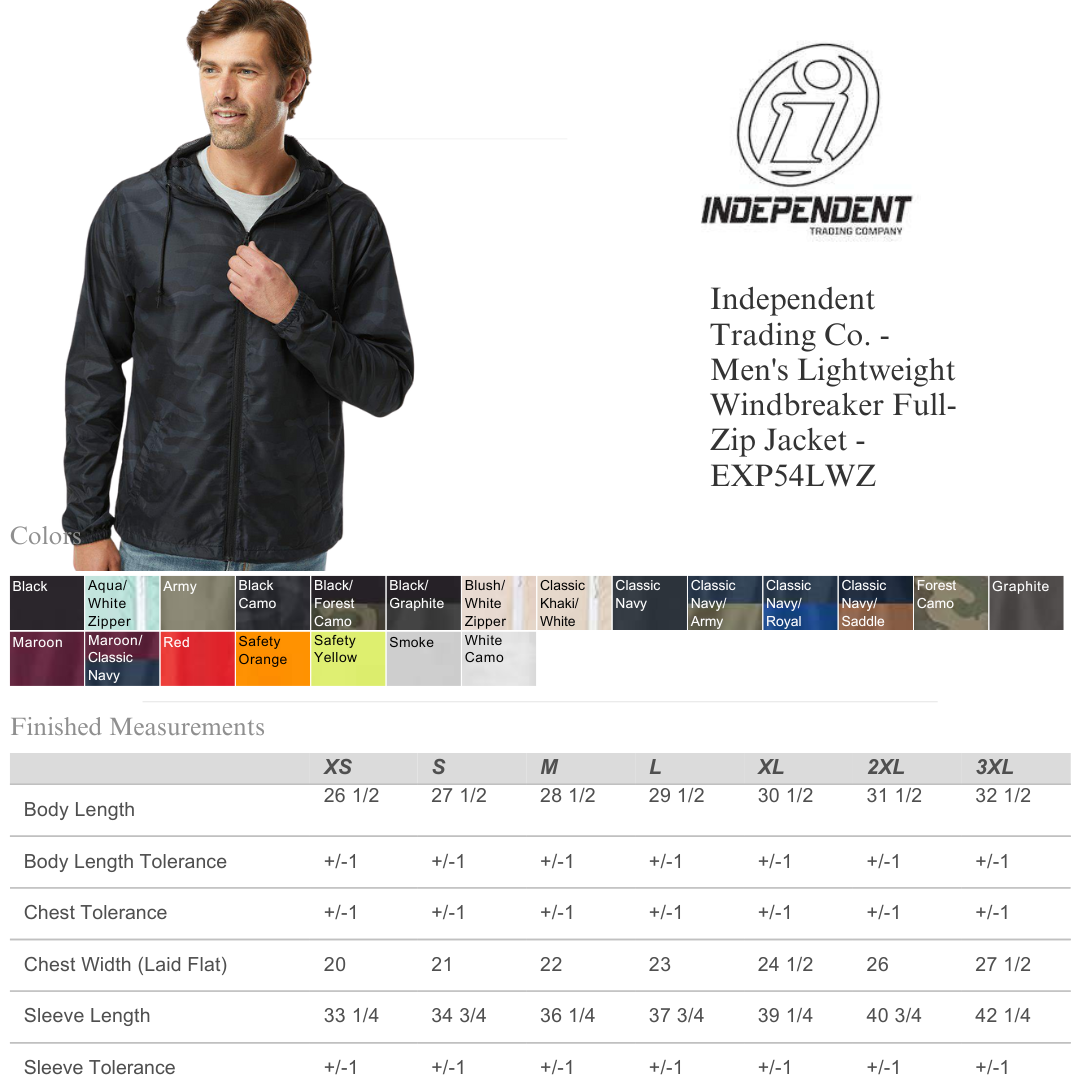 MYES BULK APPAREL - Wholesale Windbreaker - Men's - Men’s Lightweight Windbreaker Jacket – Wholesale Full Zip4