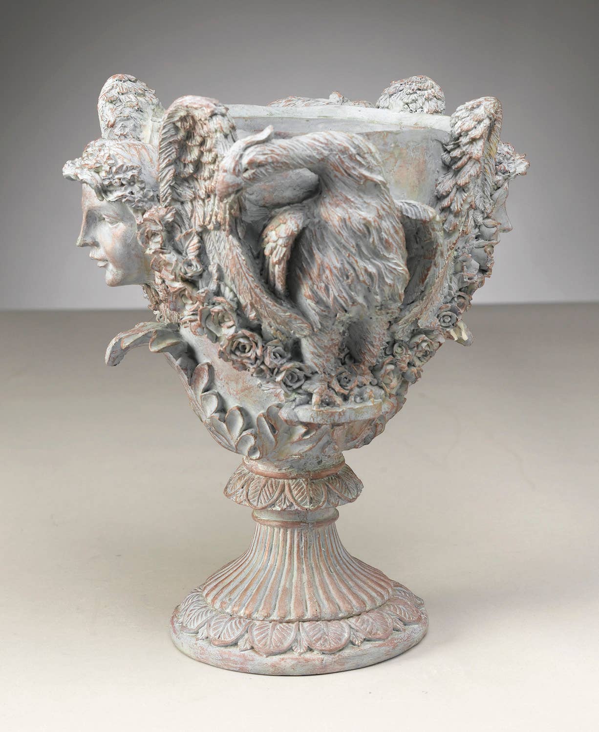 AA Importing - Wholesale Plant Pot - Angel Design Resin Planter Pot, Gray 0