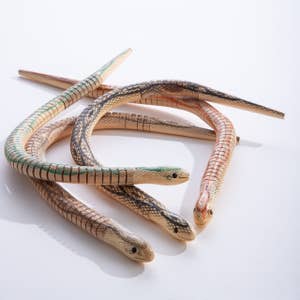  2 Pieces PLAY WOODEN WIGGLE fake TOY SNAKES : Toys & Games