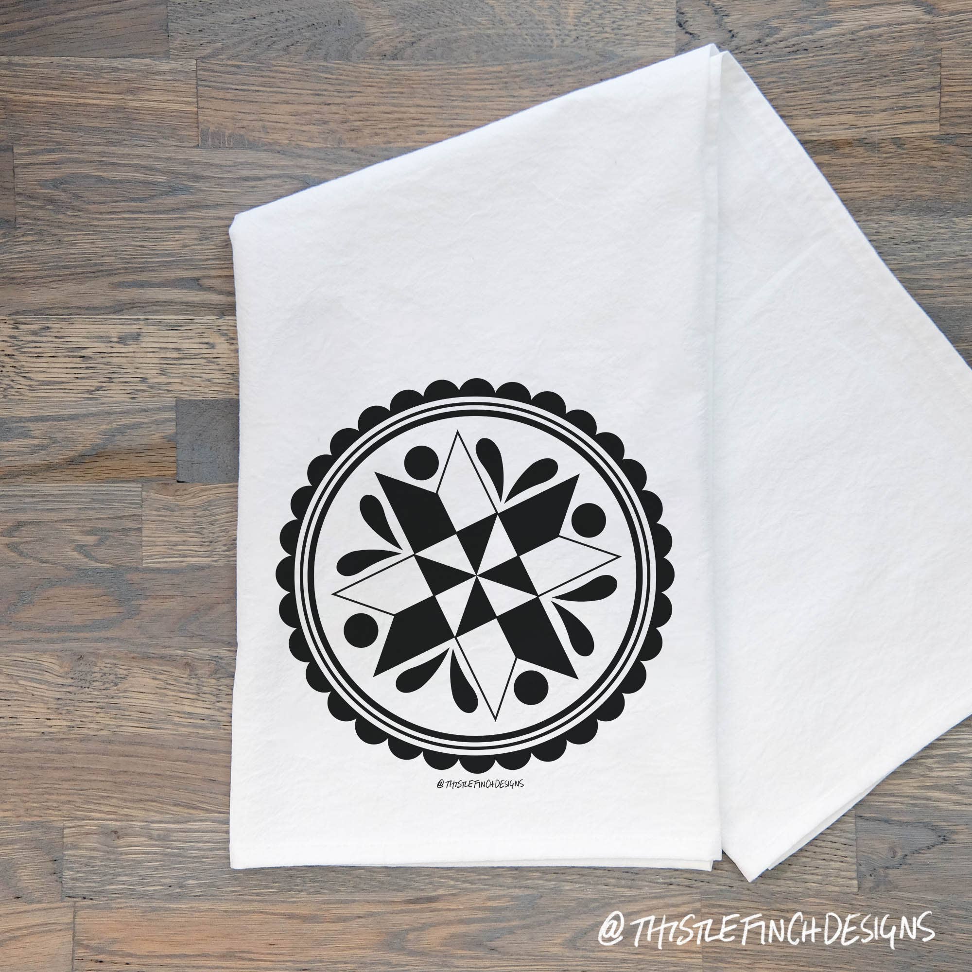 Thistle Finch Designs - Wholesale Tea Towel - PA Dutch Hex Sign Tea Towel1