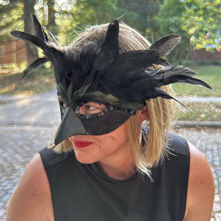 Zucker Feather Products - Venta al por mayor Disfraz - Mujer - Máscara de plumas de cuervo negra6