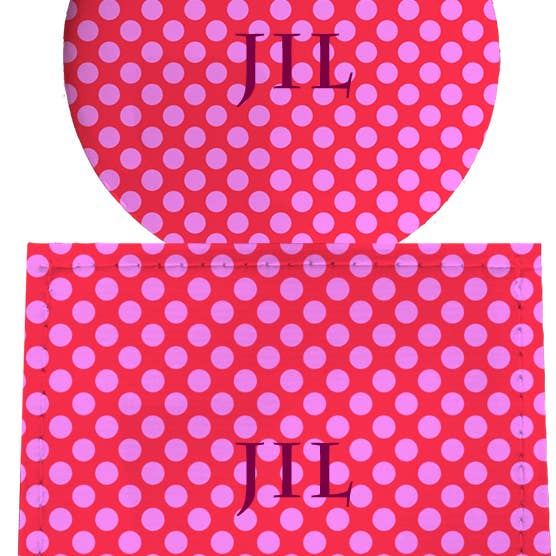 Espejo de bolsillo personalizado con lunares rosa fucsia para venta al por mayor de BISTRAKOO