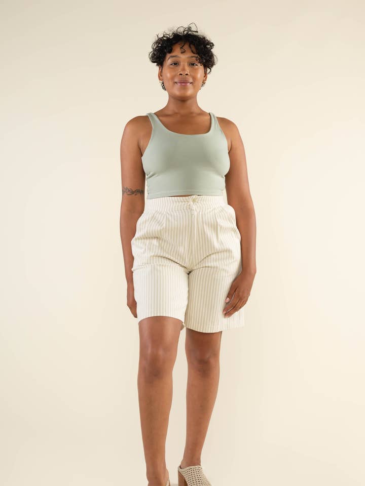 Hemp Cotton U-Neck Jersey Crop Tank for wholesale by NLT