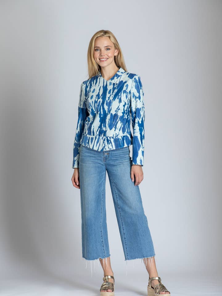 Kraagloze Leren Lamsleren Jas met Rits - CHIBBORI voor wholesale door APNY