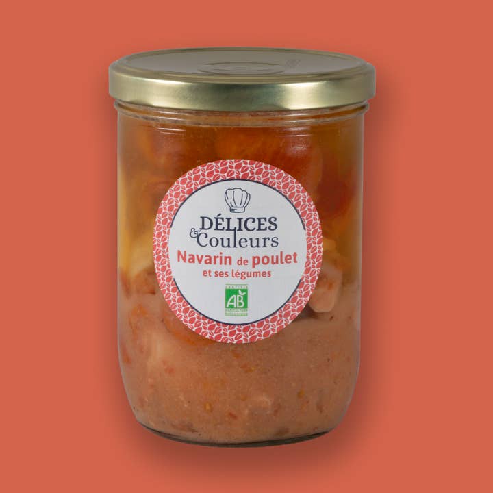 Organic Chicken and Vegetables Navarin 680g for wholesale by Délices & Couleurs, la cuisine en bocal