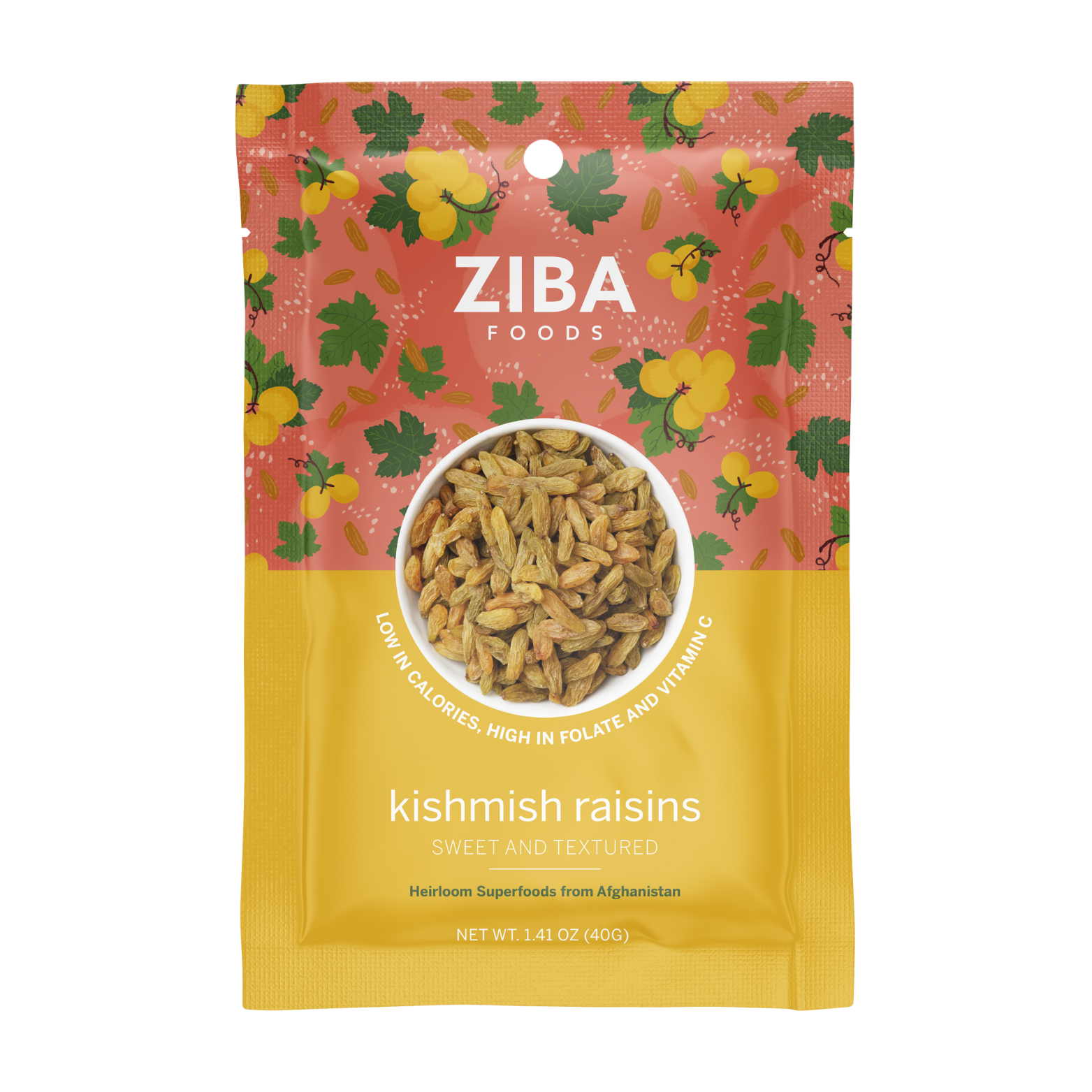 Ziba Foods – Engroshandel Tørret/dehydreret frugt – Kishmish rosiner single-serve snack, vegansk 1 oz1