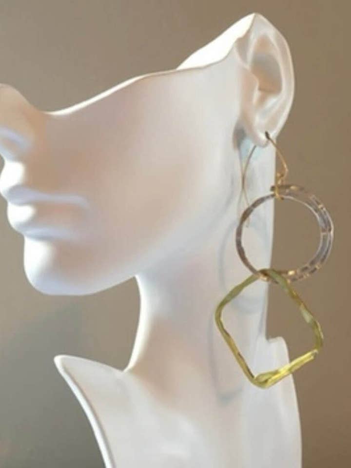 Circles & Squares Earrings for wholesale by Angela Catirina Jones